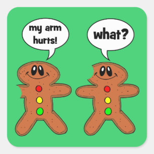gingerbread man square sticker