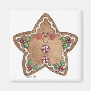 Gingerbread Man Star Magnet