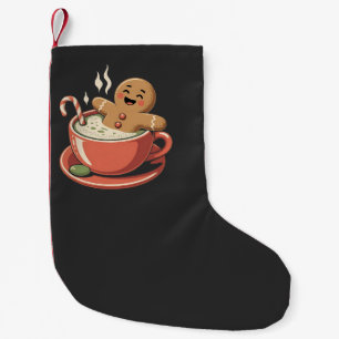 Gingerbread Man Taking a Matcha Bathub Christmas Small Christmas Stocking