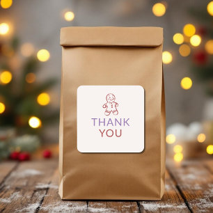 Gingerbread Man Thank You Holiday Sticker