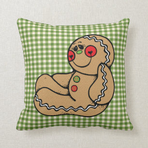 Gingerbread Man Throw Pillow