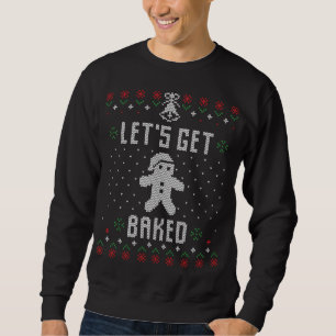 Gingerbread Man Ugly Christmas Sweater Funny Let's