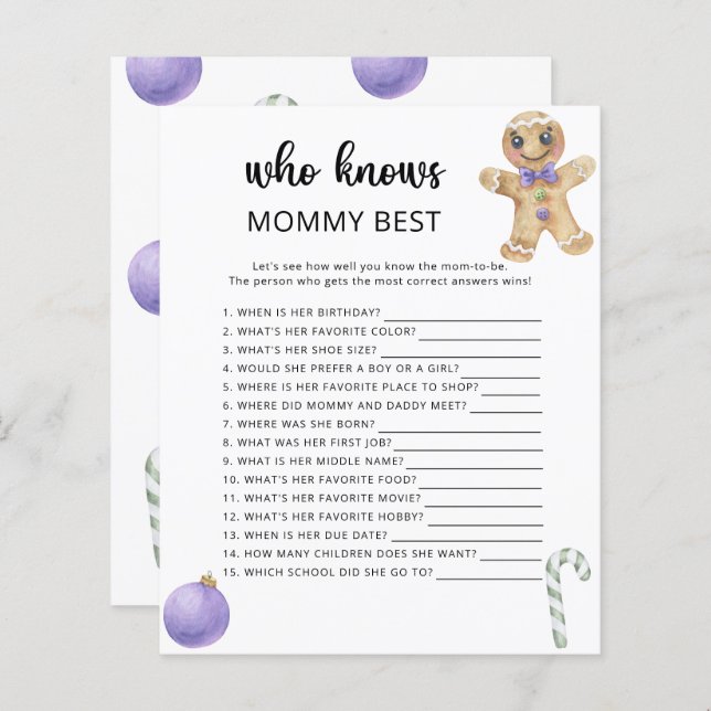Gingerbread man - Who knows mummy best (Front/Back)