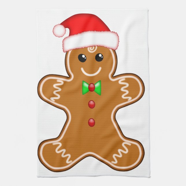 Gingerbread man with hat tea towel (Vertical)