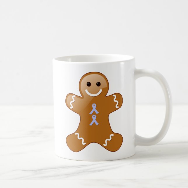 Gingerbread Man with Light Blue Ribbons Coffee Mug (Right)