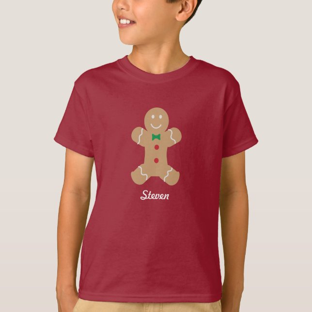 Gingerbread Man with Name T-Shirt (Front)