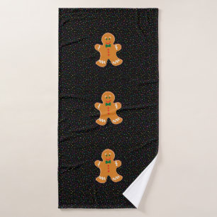 Gingerbread Man With Sprinkles Bath Towel