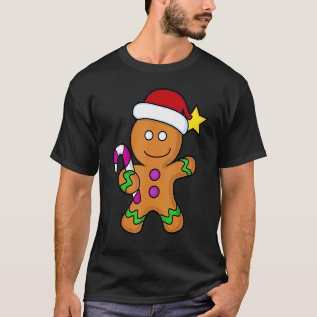 Gingerbread Man Woman House Christmas Cookie Bakin T-Shirt (Front)