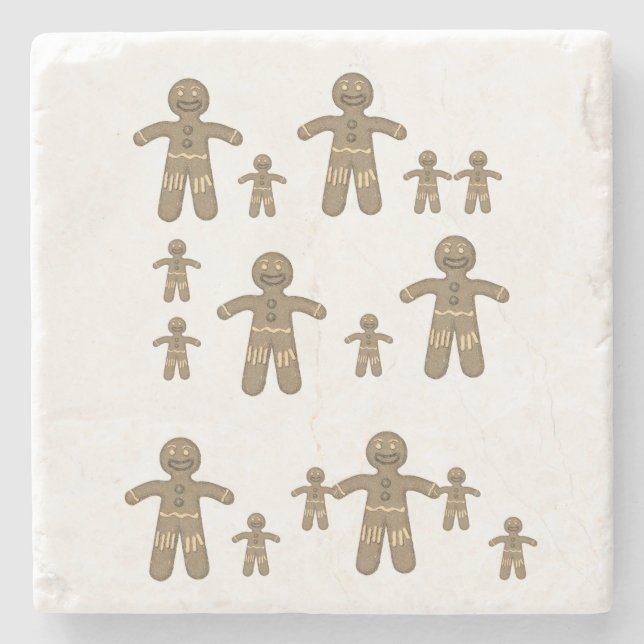 Gingerbread Marble Stone Coaster Christmas (Front)