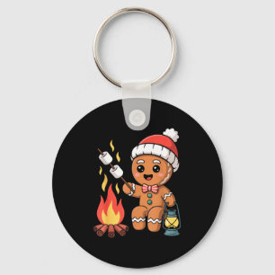 Gingerbread Marshmallow Roaster Camng Christmas Key Ring