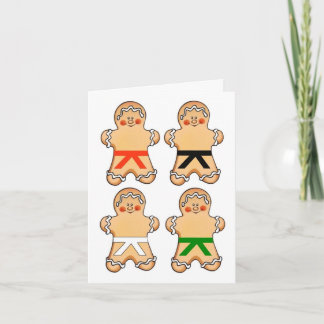 Gingerbread Martial Artists Holiday Greeting Cards