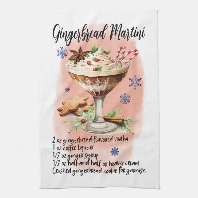 Gingerbread Martini Recipe Cooking Essential Tea Towel (Vertical)