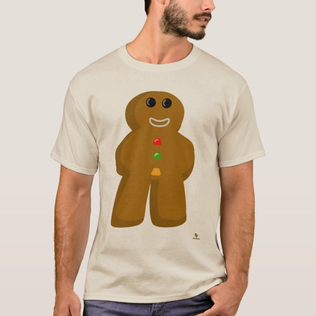 Gingerbread Meeple Fun Christmas Gamer Art T-Shirt (Front)