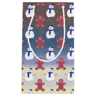 Gingerbread Men and Snowmen, Christmas Gift Bag