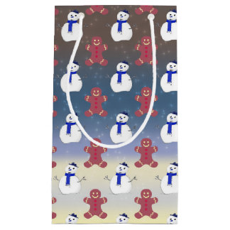 Gingerbread Men and Snowmen, Christmas Gift Bag