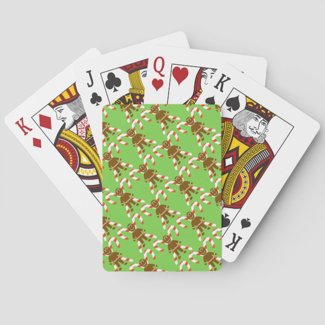 Gingerbread Men & Candy Canes Playing Cards (Back)