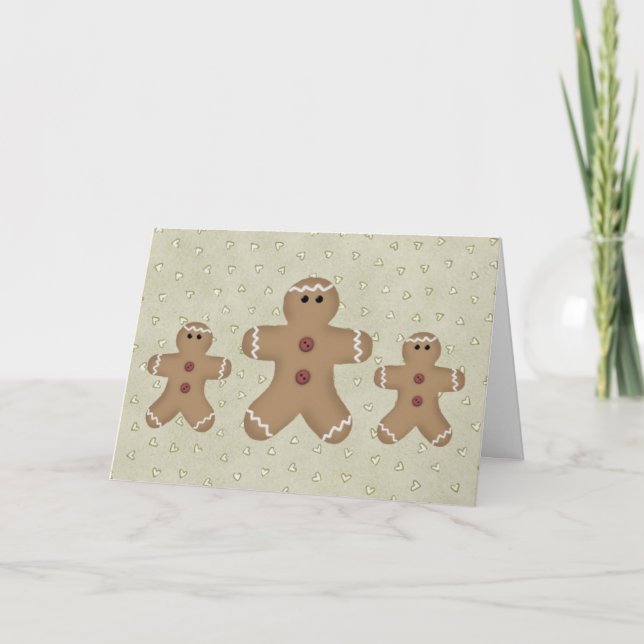 Gingerbread Men Christmas Card (Front)