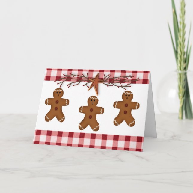 Gingerbread Men Christmas Card (Front)