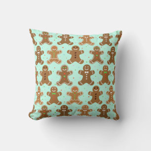 Gingerbread Men Christmas Pattern Cushion