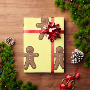Gingerbread Men Cookies Pattern Wrapping Paper