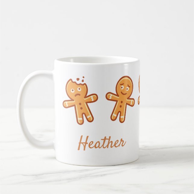 Gingerbread Men Cute Personalized Coffee Mug (Left)