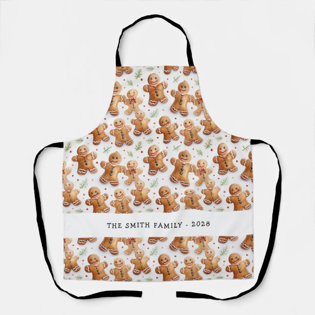 Gingerbread Men Fun Novelty All-Over Print Apron (Front)