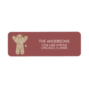 Gingerbread Men Holiday Address Label