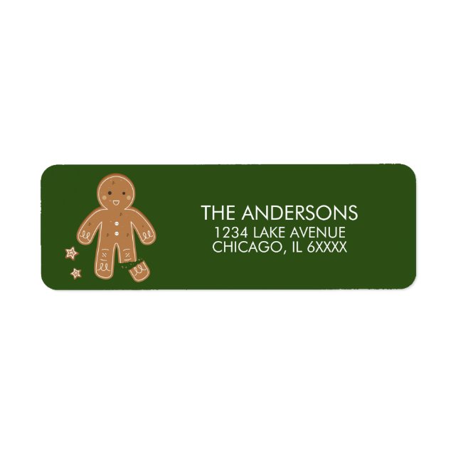Gingerbread Men Holiday Address Label (Front)