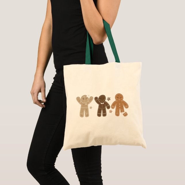 Gingerbread Men Holiday Tote Bag (Front (Product))