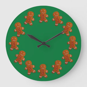 Gingerbread Men Large Clock