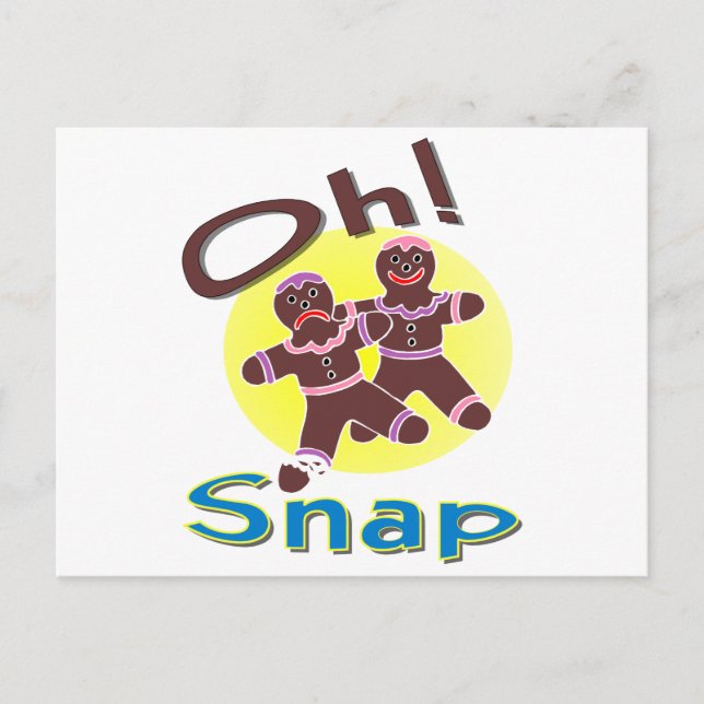 Gingerbread Men Oh Snap Postcard (Front)