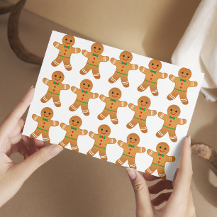 GINGERBREAD MEN PATTERN Christmas postcard