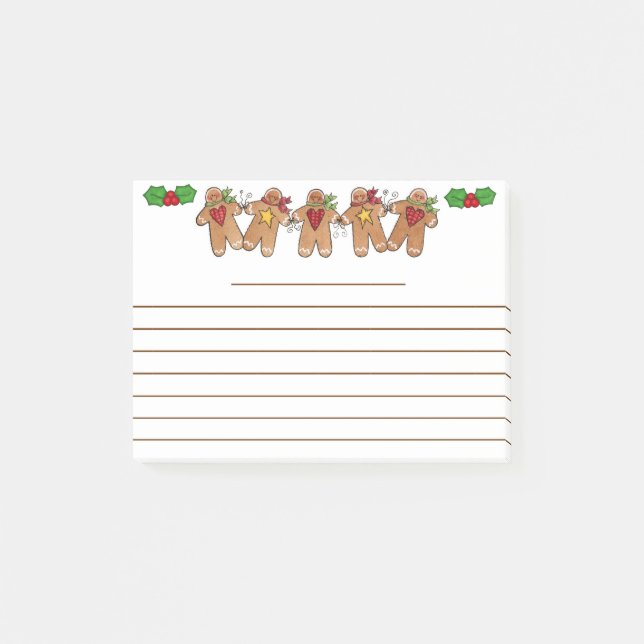 Gingerbread Men Post-it® Notes (Front)