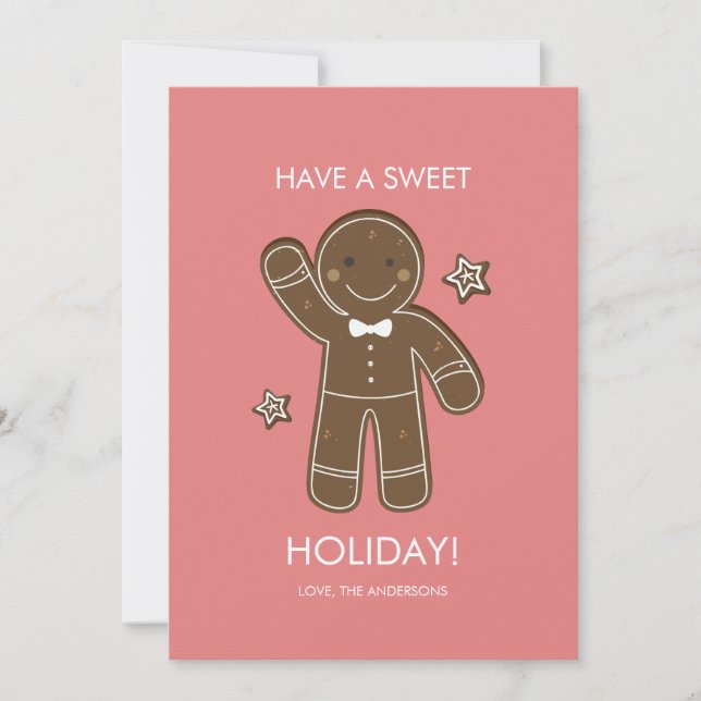 Gingerbread Men Sweet Holiday Card (Front)