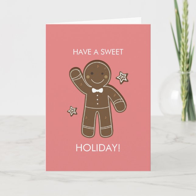 Gingerbread Men Sweet Holiday Greeting Card (Front)