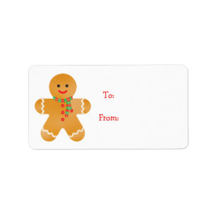 Gingerbread Men Winter Scarf Label