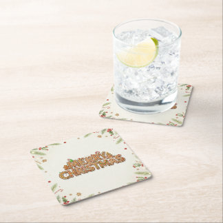 Gingerbread “Merry Christmas” Holiday Coasters