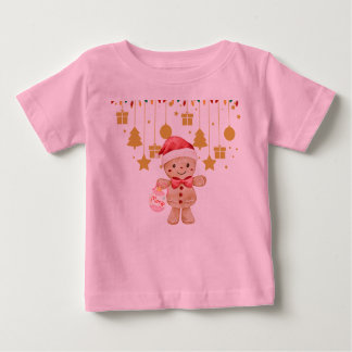  Gingerbread  Merry Christmas Lights baby t shirt