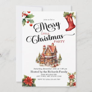 Gingerbread   Merry Christmas Party Invitation