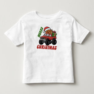 Gingerbread Merry Christmas Truck Toddler T-Shirt