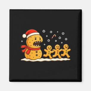 Gingerbread Monster Chase Funny Christmas Cookie X Magnet