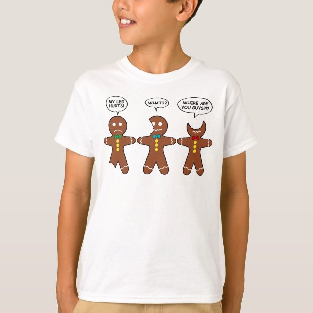 Gingerbread My Leg Hurts Fun T-Shirt (Front)
