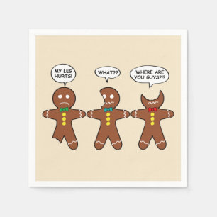 Gingerbread My Leg Hurts Humour Napkin