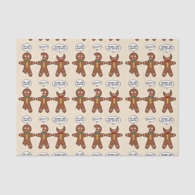 Gingerbread My Leg Hurts Humour Tissue Paper (Front)