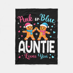 Gingerbread Nk Or Blue Auntie Loves You Christmas Fleece Blanket