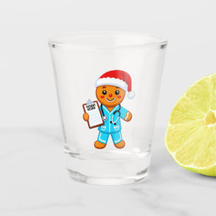 Gingerbread Nurse Christmas 2026 Holiday Healthcar Shot Glass