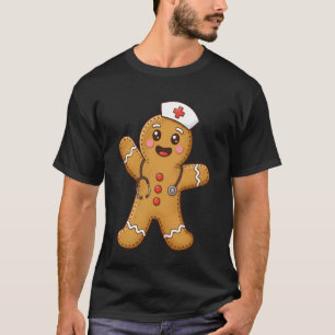 Gingerbread Nurse Stethoscope Nursing RN Medical C T-Shirt