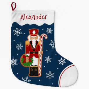 Gingerbread Nutcracker Soldier Large Christmas Stocking
