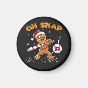Gingerbread Oh Snap 67 Baseball Magnet