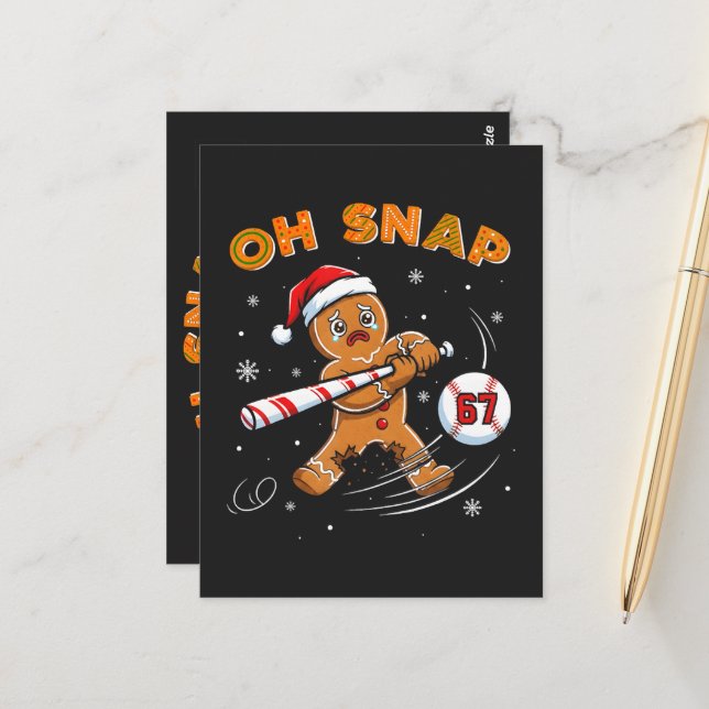 Gingerbread Oh Snap 67 Baseball Postcard (Front/Back In Situ)